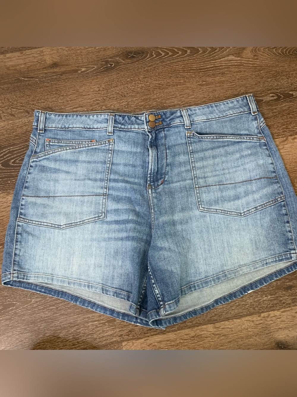 Pilcro Womens wanderer blue denim jean shorts 20W